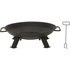Outdoor Black Cast Iron Fire Bowl, 46cm