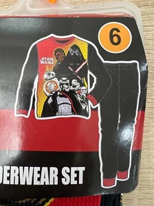 Star Wars Boys' Thermal Underwear Set Black Size 6 - Picture 1 of 5