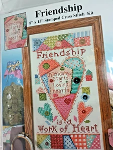 Kit de punto de cruz Debra Jordan Bryan Design Works 8x 15 amistad estampado NUEVO - Imagen 1 de 6