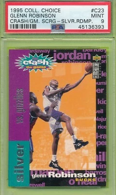 SILVER BIG DOG PSA 9 MINT GLENN ROBINSON 1995 COLL CHOICE C23 CRASH GRADED TPHLC - Image 1 of 2