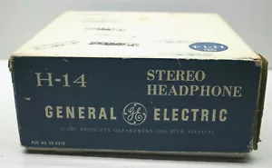 Steampunk Cool década de 1970 H-14 General Electric Decatur IL. Auriculares estéreo + Bx originales - Imagen 1 de 10
