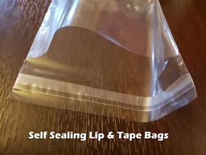 Bolsas adhesivas transparentes y resellables auto-sellado cinta labial para violonchelo polietileno plástico rectificable - Imagen 1 de 2