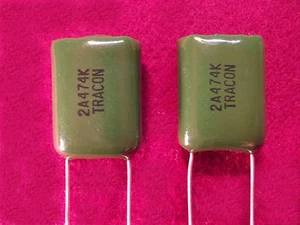 Condensadores de película de poliéster Tracon .47uf/microfaradio 100v/voltio radial (cantidad 1) - Imagen 1 de 8