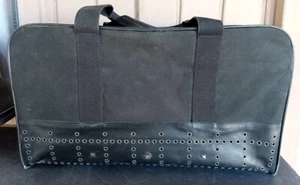 Gianni Versace Vintage Black Leather & Canvas Duffle Bag 2000's, Men's Accessory - Picture 1 of 8
