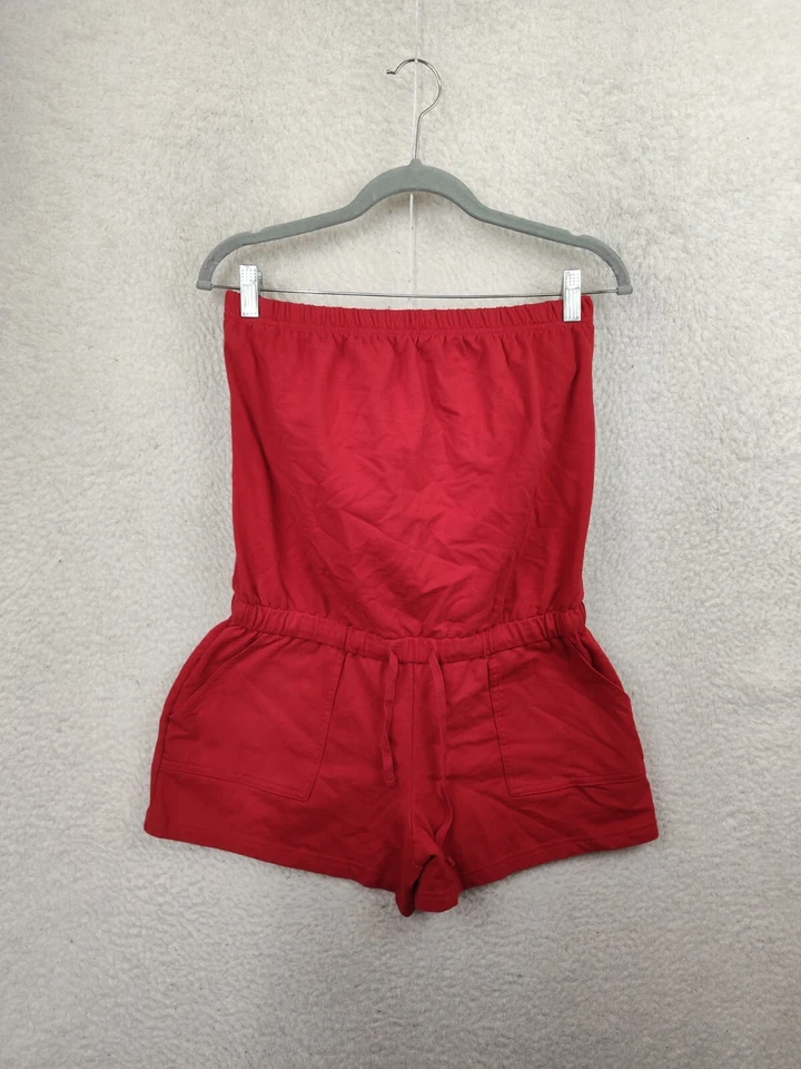 SOHO New York Company 女式连身裤小号红色棉混纺露肩迷你 — 第 1/4 张图片