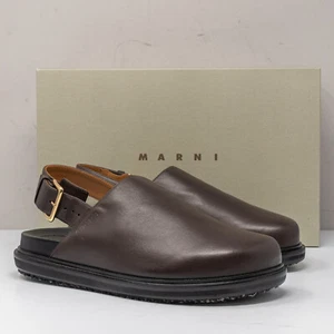 Marni Fussbett Brown Leather Slingback Mules, Size 37.5 EU (7.5 US) - Picture 1 of 7