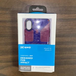 Speck CandyShell Grip iPhone Xs/iPhone X Case, Ultraviolet Purple/Ruby - Picture 1 of 1