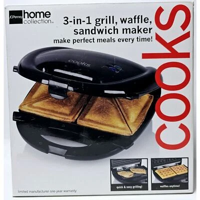 Encimera Cooks 3 en 1 Parrilla Gofrera Sandwichera con Platos de Cocina Foto 1 de 4