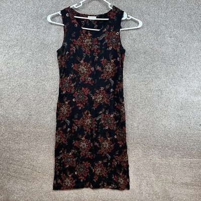 White Stag Women's Black Red Floral Sleeveless Tank Dress See Measurements - Image 1 of 4