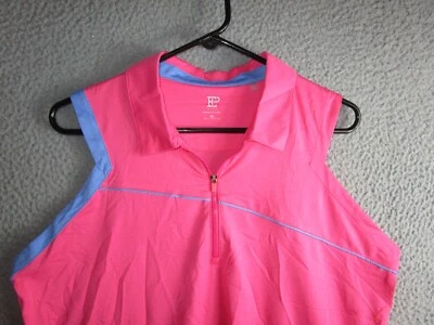 EP NEW YORK WOMEN'S GOLF POLO SHIRT PINK PURPLE XL USED POLYESTER - Image 1 of 4