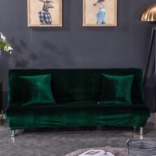 Velvet Thick Futon Cover Armless Sofa Bed Cover Stretch Folding Couch Slipcover