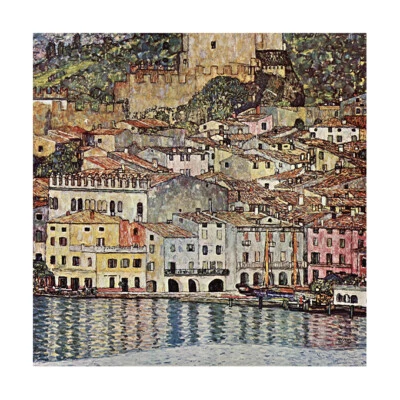 Lienzo enmarcado gustav klimt lago garda abstracto vintage pintura arte decoración de pared Foto 1 de 4