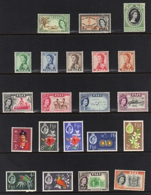 FIJI 1954-65 COLL. DE 41 EMISIONES REINA ISABEL A £1 TODO N.H. Foto 1 de 3