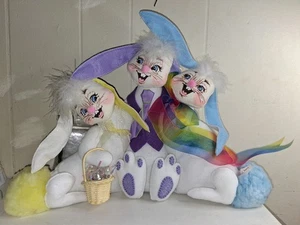 Muñeca de peluche Annalee 2003 12 pulgadas grupo de conejitos #091603 - Imagen 1 de 13