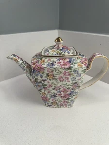 Vintage Arthur Wood Chintz Teapot with Pink Roses 6758 - Picture 1 of 9