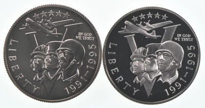 1991-1995 World War 2 US Commemorative Half Dollar Set - Proof & Unc *1009 - Image 1 of 4