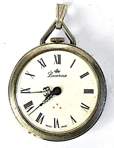 Vintage Lucerne White Cameo Swiss Made Halskette Taschenuhr mit Patina ~ ungeprüft - Bild 1 von 2