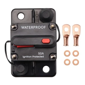Circuit Breaker 50A Waterproof Manual Resettable 12V-48V DC Boat Trolling - Picture 1 of 6