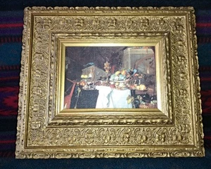 20th Censtill Life" Table Of Desserts" By Jan Davidsz Gilt Frame - Imagen 1 de 11