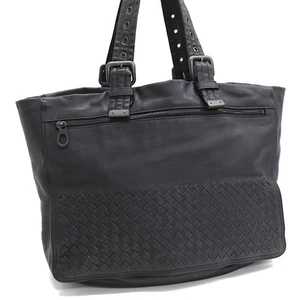BOTTEGA VENETA Intrecciato Tote Bag Black Leather T10D - Picture 1 of 9