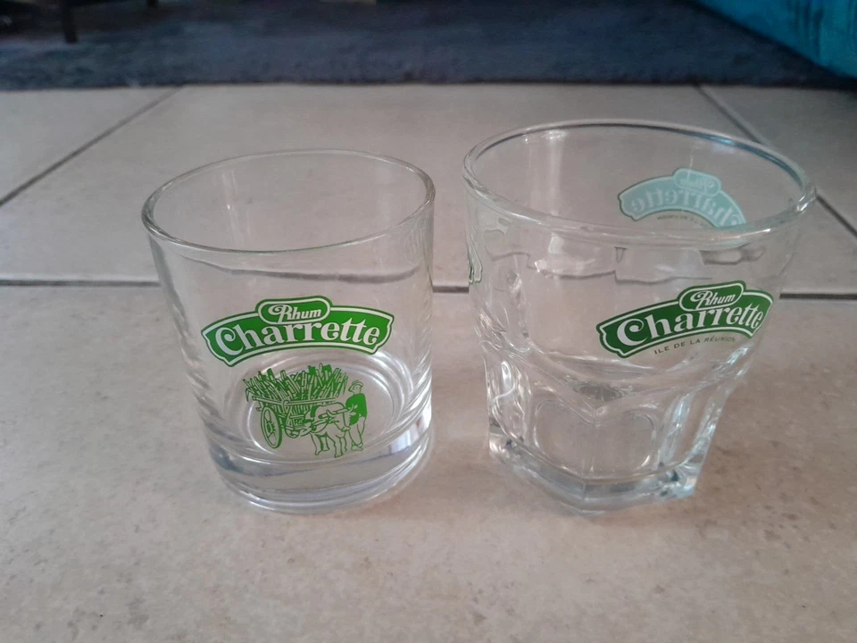 LOT DE 2 VERRES RHUM CHARRETTE - Photo 1/1