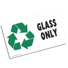 1 x Sign Glass Only Recycling Bin Stickers Home Office Recycle Logo Label LS