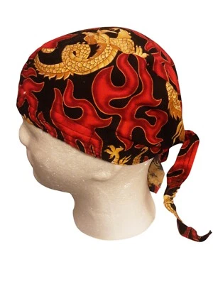 Drangon Themed Doo Rag Helmet Liner Scull Cap, Scrub Hat, Sweat Wicking Band.  - Image 1 of 4