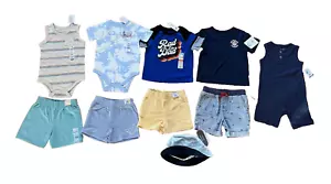 New BIG LOT Boy 24 M months summer clothes bodysuit shorts outfits sun hat - Picture 1 of 13