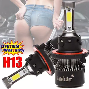 H13 9008 LED Headlight Bulbs Kit for Ford F150 2004-2014 High&Low Beam 3000W NEW - Picture 1 of 18