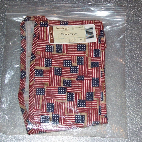 Longaberger Old Glory PAPER TRAY Basket Liner ~Made in USA~ New Ships FREE! Cover