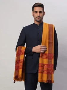 Scialle di lana da uomo, indiano oversize, coperta calda, swat patoo fatto a mano - Foto 1 di 8