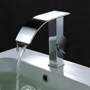 Contemporary Chrome Centerset Waterfall Faucet - Picture 1 of 2