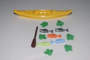 Lego Yellow Canoe Boat Paddle Water Fish Animal Leaves Plant City Lot K2 - Picture 1 of 2