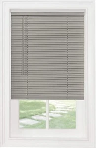 Cordless Window Blinds Mini Blinds 1" Black White Alabaster Wood Vinyl Blind - Picture 1 of 46