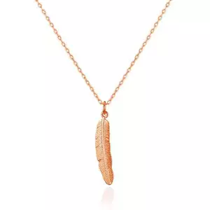 Rose Gold Plated Feather Necklace by Philip Jones - Picture 1 of 7