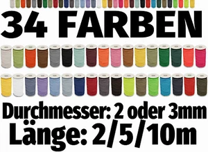 Banda elástica de 2/5/10 m goma de sombrero cordón de goma goma redonda Ø 2/3 mm cordón de goma elástico - Imagen 1 de 41