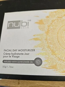 NUBI SKIN FACIAL DAY MOISTURIZER Cream infused with sunflower oil OPEN BOX - Picture 1 of 5