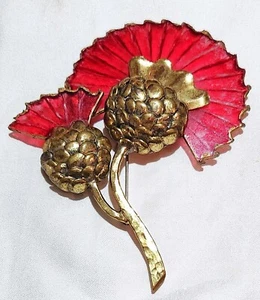 Excepcional Broche de Cardo Grande Martillado Bronce y Lucite Firmado Fabrice Paris - Imagen 1 de 16