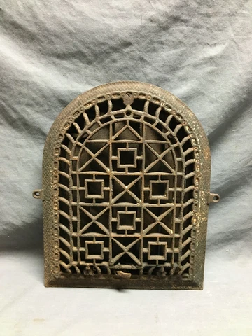 Antique Cast Iron Arched Top Wall Register Heat Grate 9x12 Old VTG Rust 1530-21B Cover