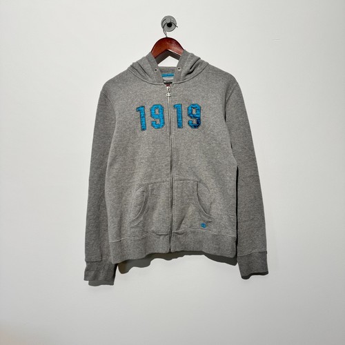 GUCCI Felpa con cappuccio vintage Champion unisex grigio cotone taglia S tessuto rovesciato vestibilità regolare