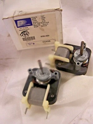 💥2) NEW PACKARD 0.35 AMP C FRAME MOTOR 3000 RPM 120V 1/2" STACK 65455 LOT OF 2 - Image 1 of 4