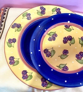 Vtg 90s "Tutti Fruttti" ESSEX DINNER /SALAD PLATE SETS -4 Pieces TOTAL EUC - Picture 1 of 22