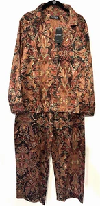 LAUREN Ralph Lauren Women's Petite PL Multi Paisley Satin Pajama Set New $84 - Picture 1 of 8