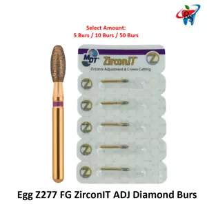 Dental MDT eiförmig Z277 FG ZirkonIT ADJ Diamantbohrer Ø0,23 mm x 4,5 mm Stahl - Bild 1 von 4