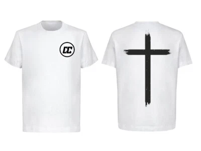 Camiseta Cruz Blanca con Logo Negro C y C Múltiples Tallas Foto 1 de 3