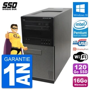 PC Tour Dell OptiPlex 990 Intel Pentium G630 RAM 16Go SSD 120Go Windows 10 Wifi - Imagen 1 de 6