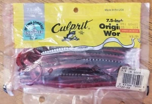 CULPRIT The Classic Worm 7.5" RED SHAD 13 of 20 pkg C720-02 - Picture 1 of 1