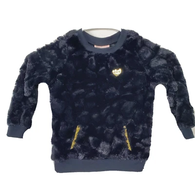 Suéter de felpa negro Juicy Couture niños 3T canguro bolsillo cuello redondo Foto 1 de 4