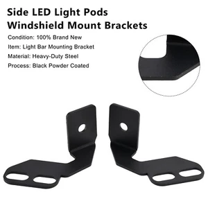 Side LED Light Pods Windshield Mount Brackets For Kawasaki Teryx Teryx4 T7 - Picture 1 of 12