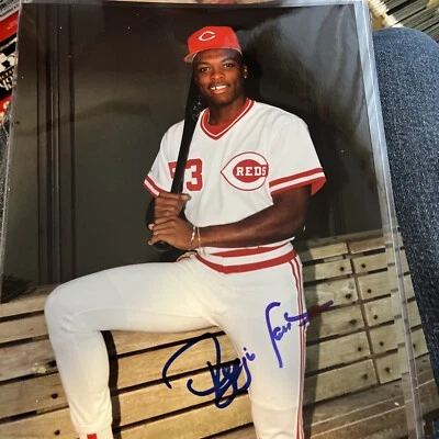 Reggie Sanders Cincinnati Reds Signed 8x10 Action - Image 1 of 2